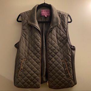 Olive green quilted vest